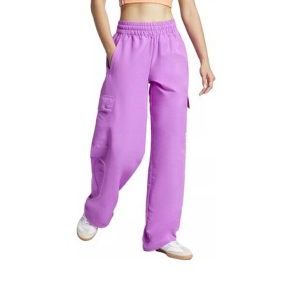 Adidas Originals Women's Essentials Woven Cargo Pants Size Small Purple Burst - Picture 6 of 16